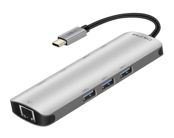 CABLETIME docking station CT-CMHD91 9 θυρών USB-C σύνδεση 4K 100W γκρι