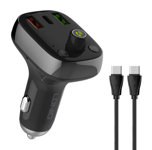 LDNIO FM transmitter & φορτιστής C704Q USB-C/2x USB 36W Bluetooth μαύρο
