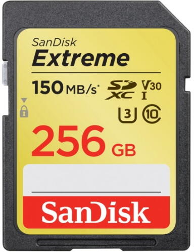 SanDisk SDSDXV5-256G-GNCIN Extreme SD 256GB 150MB/s V30 UHS-I U3