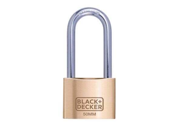 Λουκέτο ασφαλείας μακρύλαιμο Black+Decker με 3 κλειδιά - 50mm