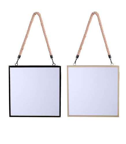 Urban Living Σετ Καθρέφτες Τοίχου 2 τμχ Χρυσό και Μαύρο 30x30cm 53451