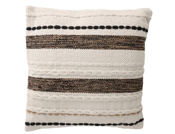 Διακοσμητικό Μαξιλάρι Stripe με ανάγλυφο σχέδιο και διαστάσεις 50x50cm - White/Black/Brown