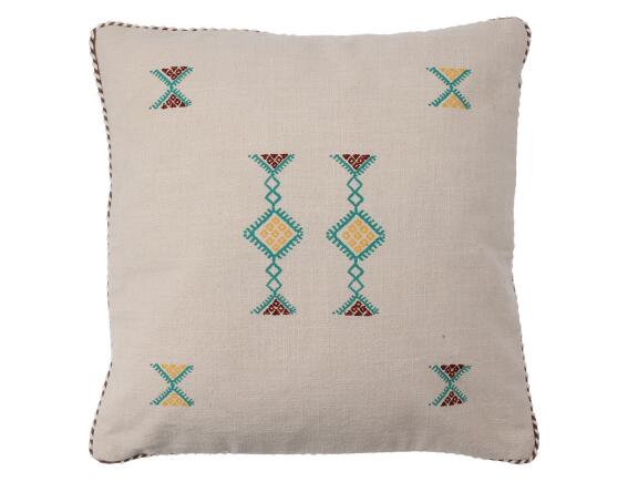 Atlas Διακοσμητικό Μαξιλάρι  με κεντητό σχέδιο και διαστάσεις 45x45cm - Beige