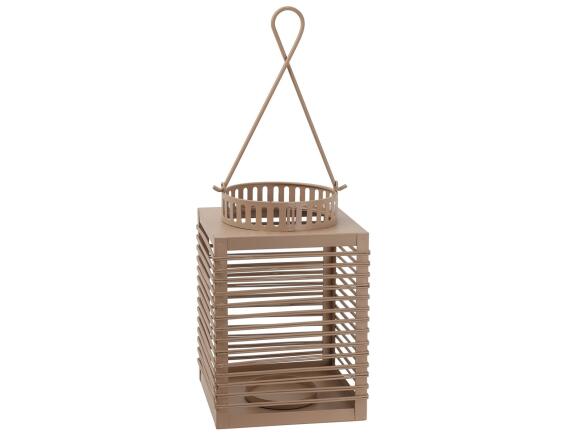 Διακοσμητικό Φανάρι με χερούλι και διαστάσεις 15.5x15.5x24.5cm - Taupe