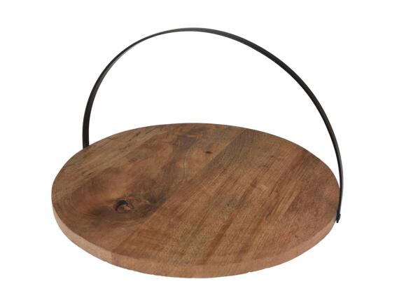 Δίσκος Σερβιρίσματος Home & Styling από Ξύλο Mango, με λαβή και διαστάσεις 28x28x1.8cm