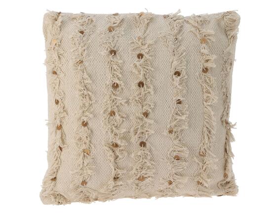 Διακοσμητικό Μαξιλάρι με κρόσσια και διαστάσεις 45x45cm - Ivory