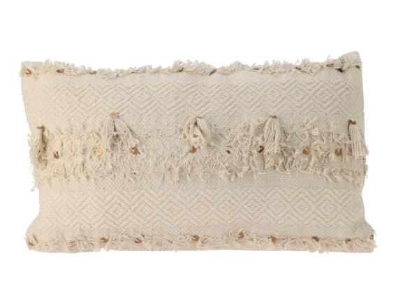 Διακοσμητικό Μαξιλάρι με κρόσσια και διαστάσεις 30x60cm - Ivory