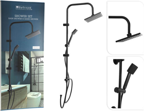 Bathroom Solutions Στήλη Ντουζ 2 εξόδων, με διαστάσεις 80x34cm - Matt Black
