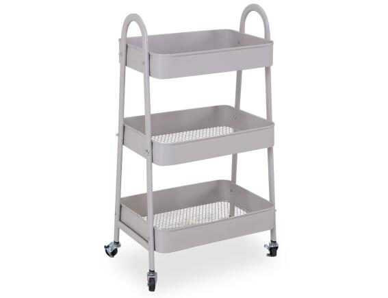 Τρόλεϊ αποθήκευσης και τακτοποίησης κουζίνας Storage Solutions με 3 ράφια, από Μέταλλο, 44x31.5x79.5cm - Sand