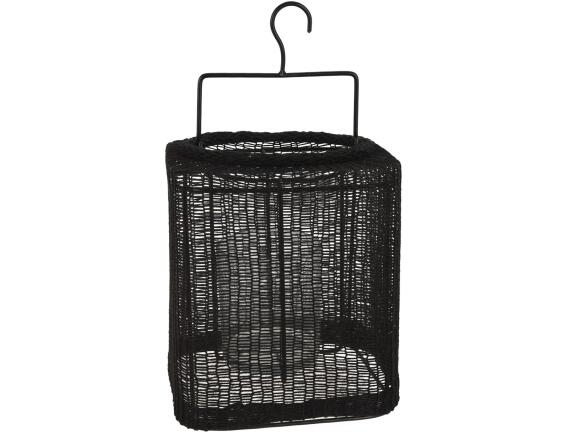 Διακοσμητικό Φανάρι με χερούλι και διαστάσεις 18x18x20cm - Μαύρο