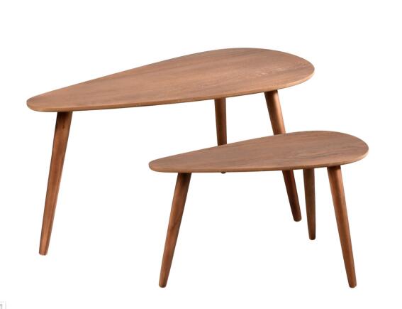 Σετ Τραπεζάκια Βοηθητικά με διαστάσεις 80x40x40cm και 60x30x35cm - MDF, Ξύλο Καρυδιάς - 2 τεμάχια