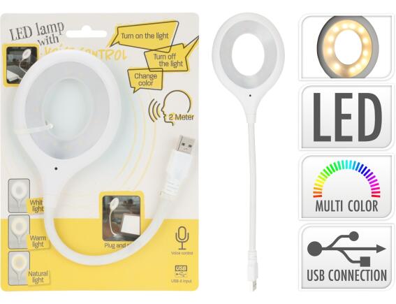 Φορητό USB Φωτιστικό LED με φωνητικό έλεγχο, 3 λειτουργίες φωτισμού και διαστάσεις 32x1.5x8.3cm