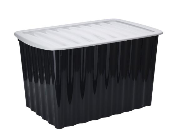 Κουτί αποθήκευσης Wave πολλαπλών χρήσεων με καπάκι και  διαστάσεις 30x20x16cm - Anthracite