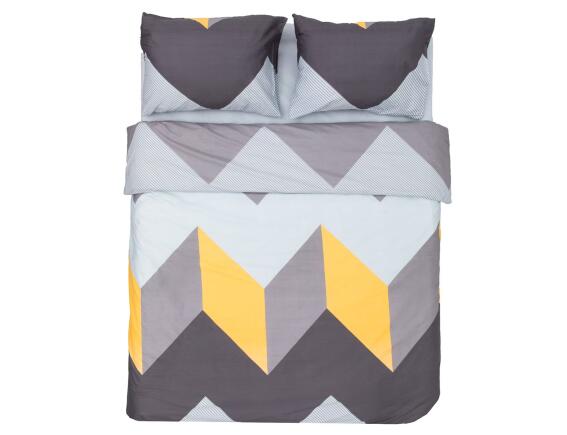 Σετ Διπλή Παπλωματοθήκη, Σεντόνι & 2 Μαξιλαροθήκες Heinner Home από βαμβάκι 132 TC, με διαστάσεις 180x200cm - Γκρι/Κίτρινο
