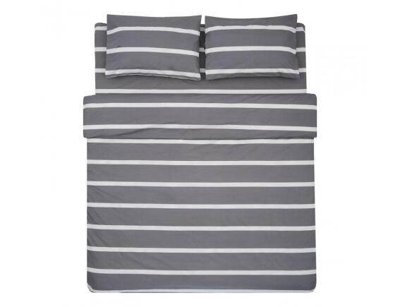 Σετ Διπλή Παπλωματοθήκη, Σεντόνι & 2 Μαξιλαροθήκες Heinner Home από βαμβάκι 132TC, με διαστάσεις 180x215cm - Γκρι