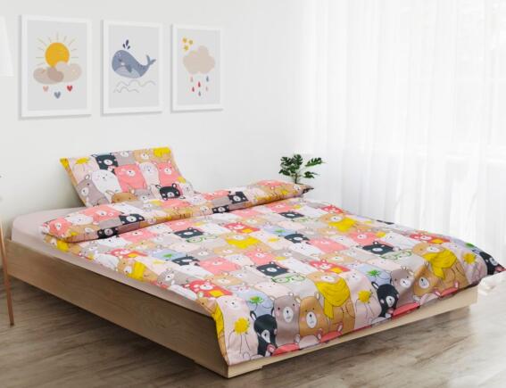 Σετ Μονή Παπλωματοθήκη & Μαξιλαροθήκη Animals Heinner Home από βαμβάκι 144TC, με διαστάσεις 150x200cm - Πολύχρωμο