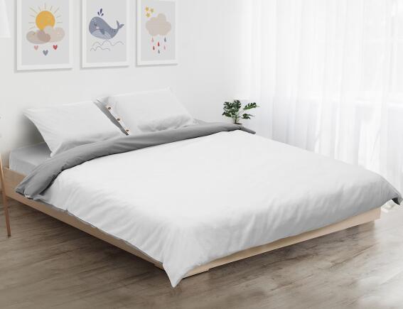 Σετ Διπλή Παπλωματοθήκη & 2 Μαξιλαροθήκες Heinner Home από βαμβάκι 144TC, με διαστάσεις 200x220cm - Γκρι