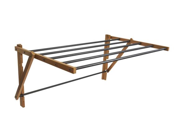 Sepio Επιτοίχια Απλώστρα Ρούχων Ξύλινη 4m Aurora 53x85x39cm