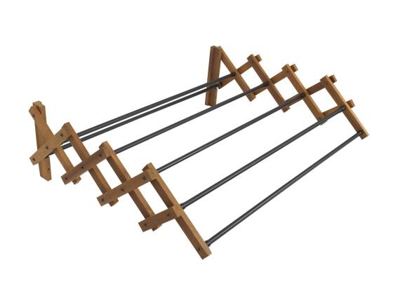 Sepio Επιτοίχια Απλώστρα ρούχων Aurora από ξύλο, με συνολική επιφάνεια απλώματος 4.8m και διαστάσεις 24x85.1x62.8cm