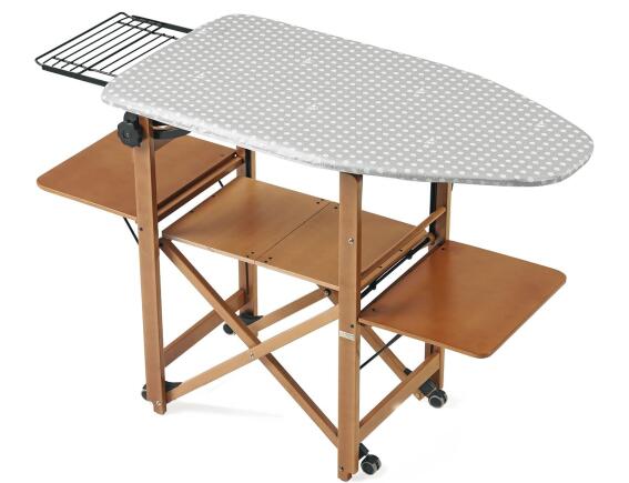 Ξύλινη Σιδερώστρα Bravo ARiT με ρυθμιζόμενο ύψος, ράφια και  διαστάσεις 140x54x92cm - Cherry Wood