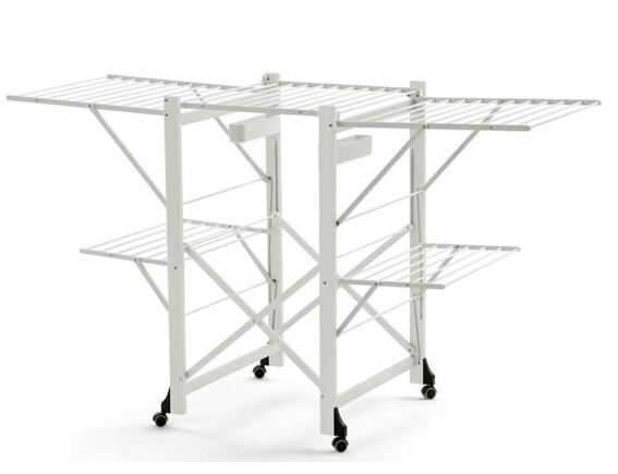 Πτυσσόμενη Απλώστρα Gabbiano ARiT από ξύλο, με συνολική επιφάνεια απλώματος 30m και διαστάσεις 175x67x105cm - White