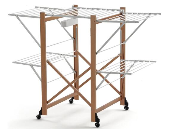 Πτυσσόμενη Απλώστρα Aliante ARiT από ξύλο, με συνολική επιφάνεια απλώματος 25m και διαστάσεις 132x67x105cm - Cherry Wood