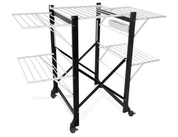 Πτυσσόμενη Απλώστρα Aliante ARiT από ξύλο, με συνολική επιφάνεια απλώματος 25m και διαστάσεις 132x67x105cm - Black