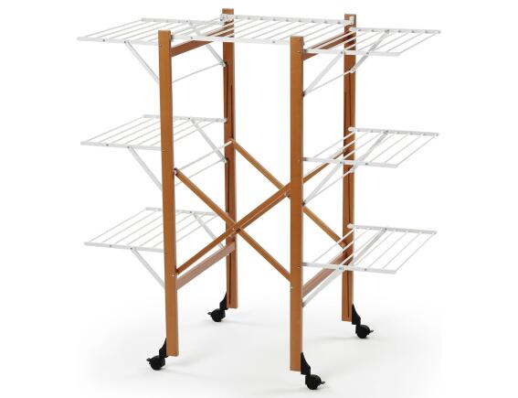 Πτυσσόμενη Απλώστρα Aquilone ARiT από ξύλο, με συνολική επιφάνεια απλώματος 35m και διαστάσεις 132x68x137cm - Cherry Wood