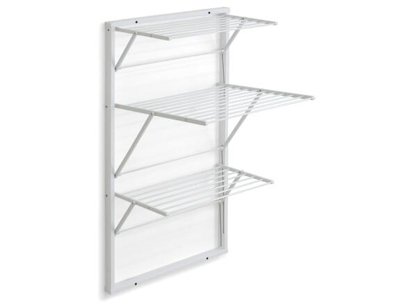 Επιτοίχια Απλώστρα Karim ARiT από ξύλο, με συνολική επιφάνεια απλώματος 15m και διαστάσεις 68x63x119cm - White