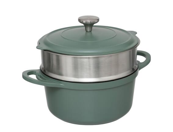 Σετ Ατμομάγειρας & Κατσαρόλα 5five με αντικολλητική επίστρωση και διάμετρο 24cm - Olive Green