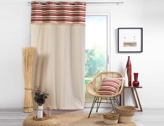 Κουρτίνα Υψηλής Σκίασης Αtlas Douceur d'intérieur με τρουκς και διαστάσεις 140x240cm - Terracotta Orange