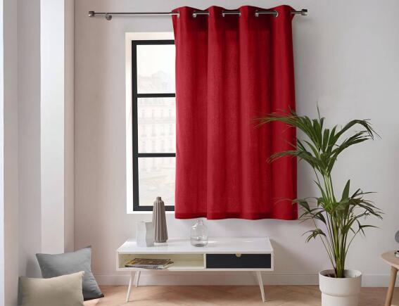 Douceur d'intérieur Κουρτίνα Παραθύρου Mέτριας Σκίασης Twily  με τρουκς και διαστάσεις 135x180cm - Red