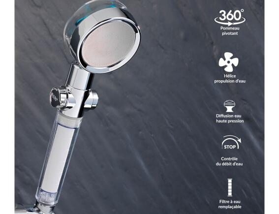 Τηλέφωνο Μπάνιου Hydro Douceur d'Intérieur με περιστροφή 360° και φίλτρο νερού