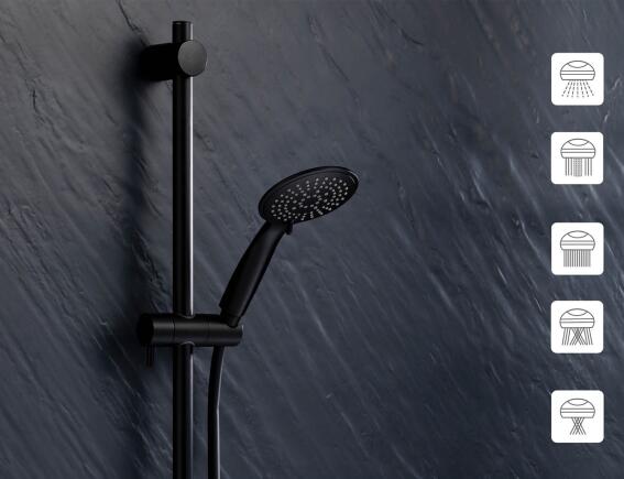 Στήλη Μπάνιου Hydro Douceur d'intérieur με 5 λειτουργίες ροής και ύψος 150cm - Matt Black