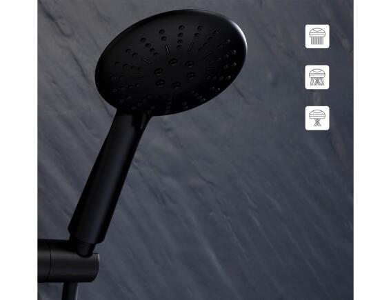 Τηλέφωνο Μπάνιου Hydro Douceur d'Intérieur με 3 λειτουργίες ροής και σύνδεσμο εξοικονόμησης νερού - Black