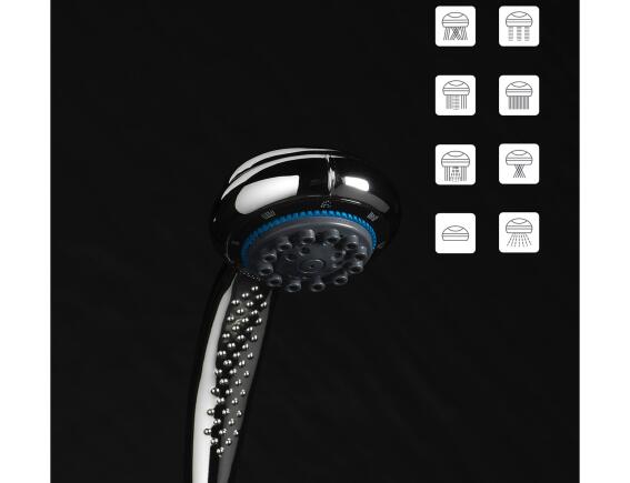 Τηλέφωνο Μπάνιου Hydro Douceur d'Intérieur με 8 λειτουργίες ροής και σύνδεσμο εξοικονόμησης νερού - Chrome