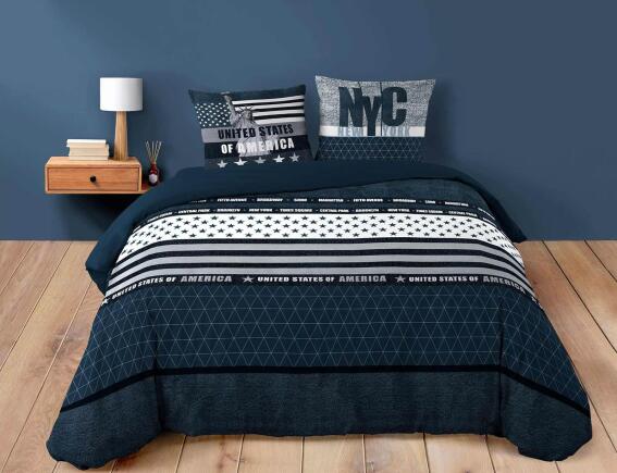 Douceur d'intérieur Σετ Υπέρδιπλη Παπλωματοθήκη & 2 Μαξιλαροθήκες States  από βαμβάκι 42TC, με διαστάσεις 220x240cm