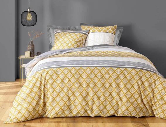 Douceur d'intérieur Σετ Υπέρδιπλη Παπλωματοθήκη & 2 Μαξιλαροθήκες Stria  από πολυεστέρα και βαμβάκι 52TC, με διαστάσεις 220x240cm	