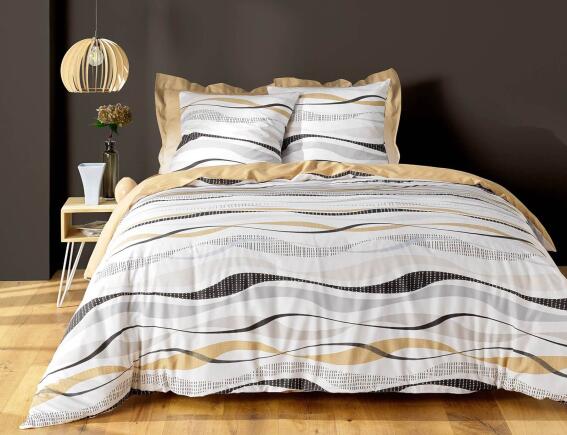 Douceur d'intérieur Σετ Υπέρδιπλη Παπλωματοθήκη & 2 Μαξιλαροθήκες Vagueline  από πολυεστέρα και βαμβάκι 52TC, με διαστάσεις 220x240cm