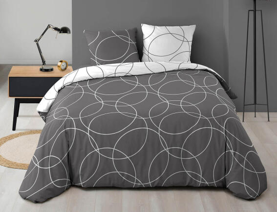 Douceur d'intérieur  Σετ Υπέρδιπλη Παπλωματοθήκη & 2 Μαξιλαροθήκες Elton από microfiber, με διαστάσεις 220x240cm