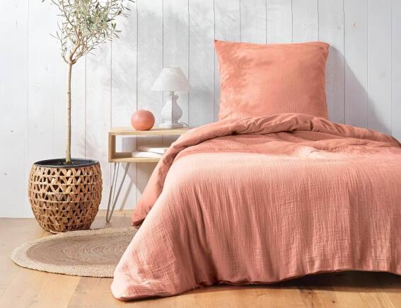 Douceur d'intérieur  Σετ Μονή Παπλωματοθήκη & Μαξιλαροθήκη Angelia από βαμβάκι 57TC, με διαστάσεις 140x200cm - Pink