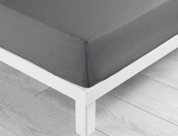 Douceur d'intérieur Σεντόνι Μονό με λάστιχο Lina  από βαμβάκι 57TC, με διαστάσεις 90x190cm - Charcoal Grey