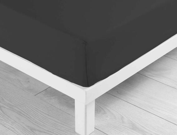 Douceur d'intérieur Σεντόνι Μονό με λάστιχο Lina  από βαμβάκι 57TC, με διαστάσεις 90x190cm - Black