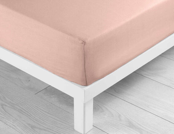 Douceur d'intérieur  Σεντόνι Υπέρδιπλο με λάστιχο Lina από βαμβάκι 57TC, με διαστάσεις 160x200cm - Pink