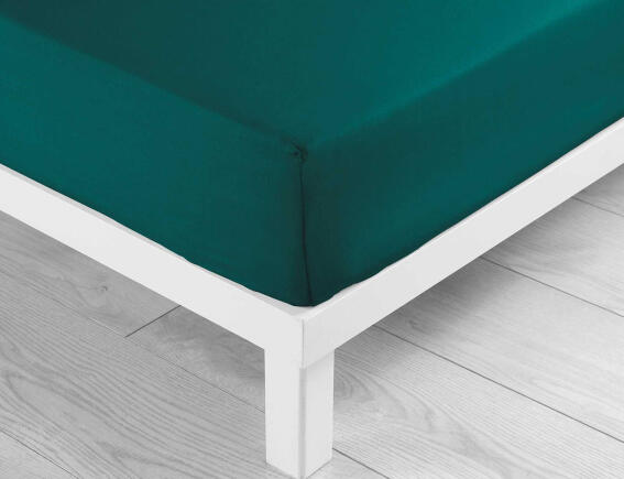 Douceur d'intérieur  Σεντόνι Υπέρδιπλο με λάστιχο Lina από βαμβάκι 57TC, με διαστάσεις 160x200cm - Emerald Green