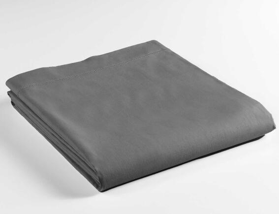 Σεντόνι Υπέρδιπλο Lina Douceur d'intérieur από βαμβάκι 57TC, με διαστάσεις 240x300cm - Charcoal Grey