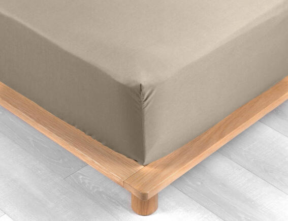 Douceur d'intérieur Σεντόνι Μονό με λάστιχο Percaline  από βαμβάκι περκάλι 78TC, με διαστάσεις 90x190cm - Sand