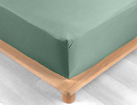 Σεντόνι Μονό με λάστιχο Percaline Douceur d'intérieur από βαμβάκι περκάλι 78TC, με διαστάσεις 90x190cm - Lime Green