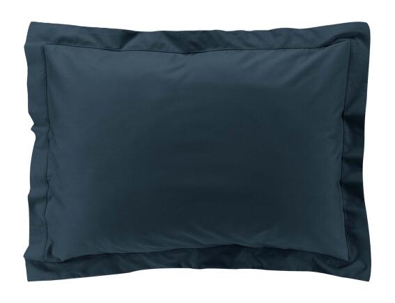 Μαξιλαροθήκη Percaline Douceur d'intérieur από βαμβάκι περκάλι 78TC, με ραφή Oxford και διαστάσεις 50x70cm - Night Blue
