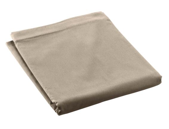 Σεντόνι Υπέρδιπλo Percaline Douceur d'intérieur από βαμβάκι περκάλι 78TC, με διαστάσεις 160x200cm - Sand